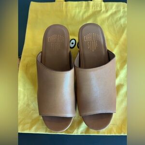 Charlotte Stone Tan Clog style Sandals